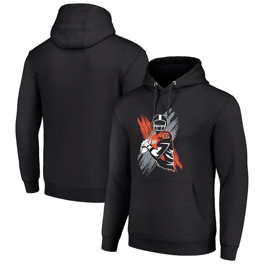 Men cincinnati bengals black NFL 2024 hoodie